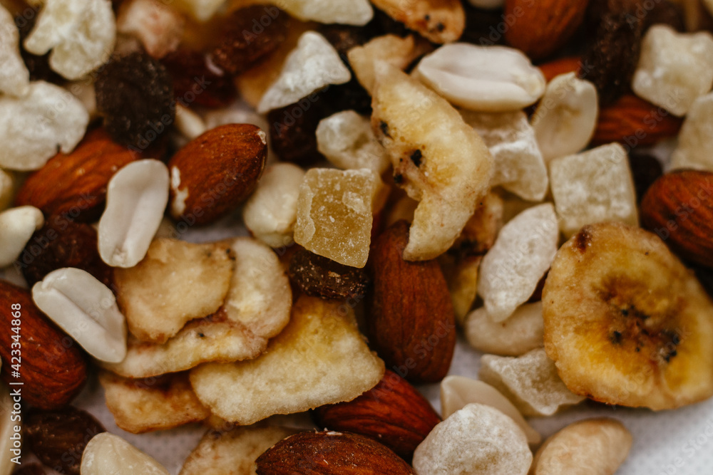 dried fruits and nuts
on a white background close-up dried fruits and nuts
on a white background close-up