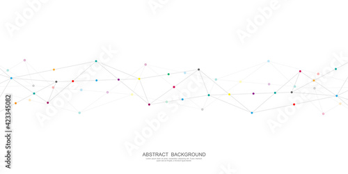 Abstract polygonal background with connecting dots and lines. Global network connection, digital technology and communication concept
