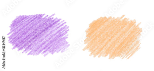 色鉛筆の手描きのストローク セット