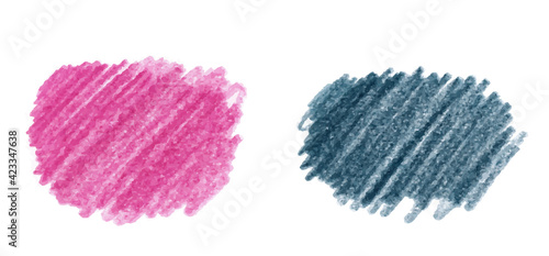 色鉛筆の手描きのストローク セット