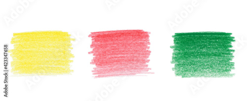 色鉛筆の手描きのストローク セット