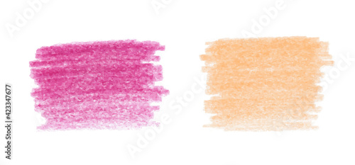 色鉛筆の手描きのストローク セット