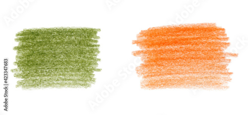 色鉛筆の手描きのストローク セット