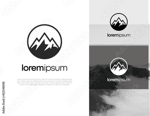 Simple modern mountain adventure logo design