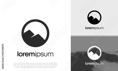 Simple modern mountain adventure logo design