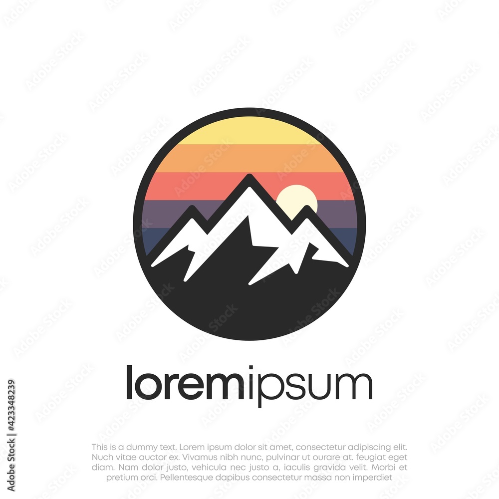 Simple modern mountain adventure logo design Simple modern mountain adventure logo design