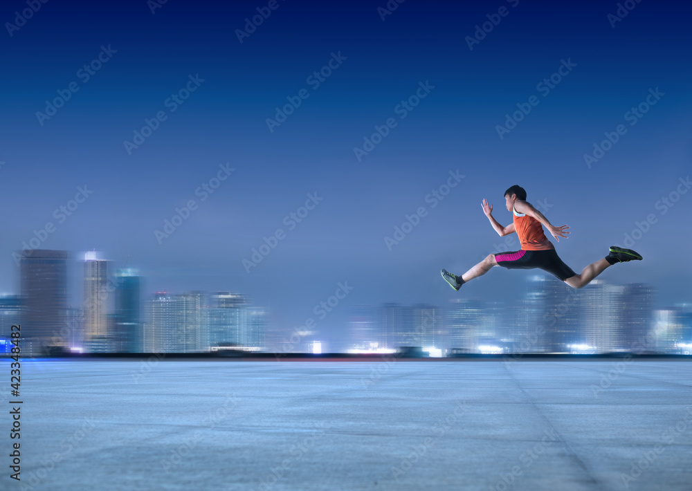a man as athlete runner in high speed running