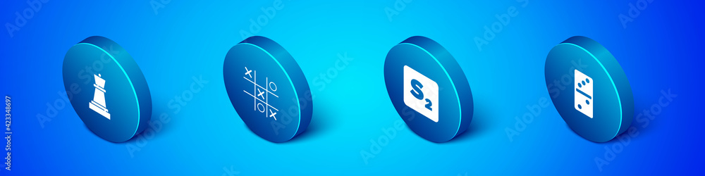 Set Isometric Chess, Bingo, Domino and Tic tac toe game icon. Vector Set Isometric Chess, Bingo, Domino and Tic tac toe game icon. Vector