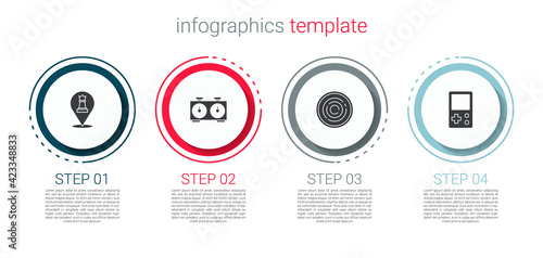 Set Chess, Time chess clock, Checker game chips and Tetris. Business infographic template. Vector