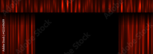catwalk with red curtains