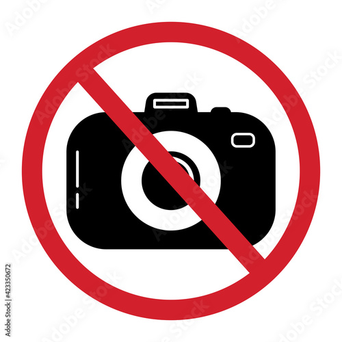 No photo sign isolated on white background. Vector illustration