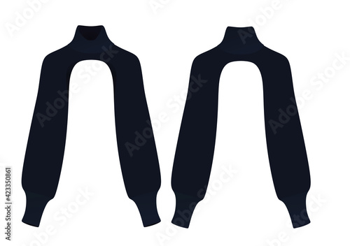 Woman black top. vector illustration