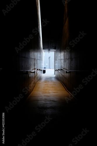 light in dark corridor