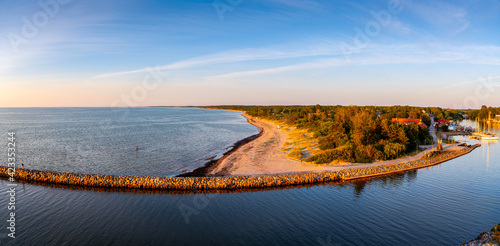 Fototapeta Naklejka Na Ścianę i Meble -  View of the Baltic Sea at sunset, Pavilosta, Latvia