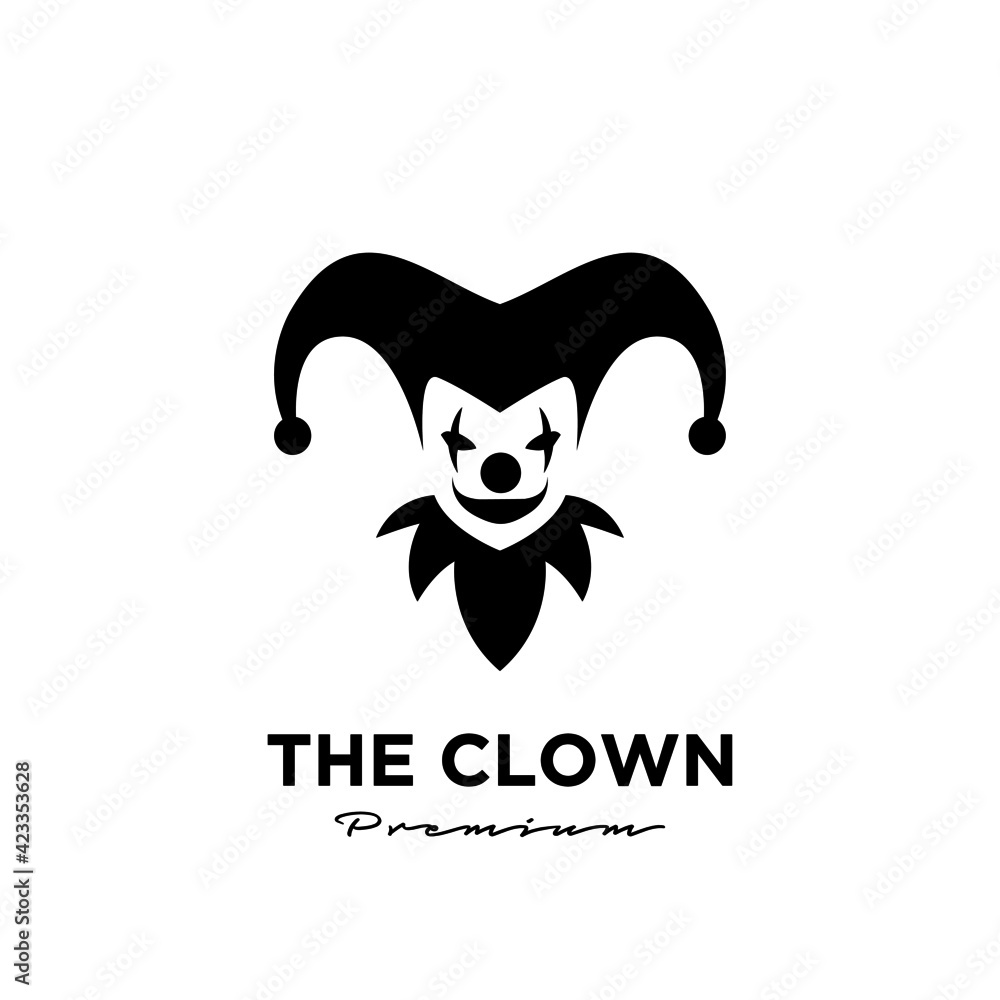 clown / joker logo icon design vector illustration - obrazy, fototapety, plakaty 