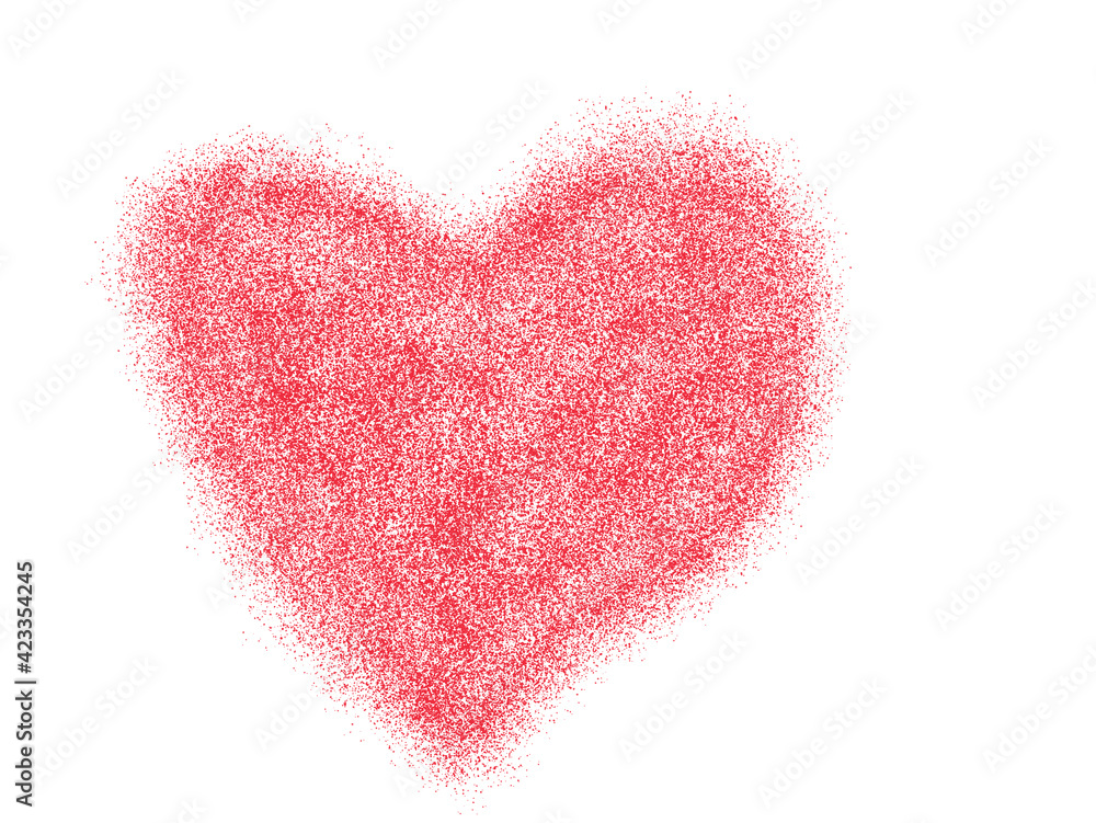 heart raspberry paint effect symbol of love and valentines day on a white isolated background