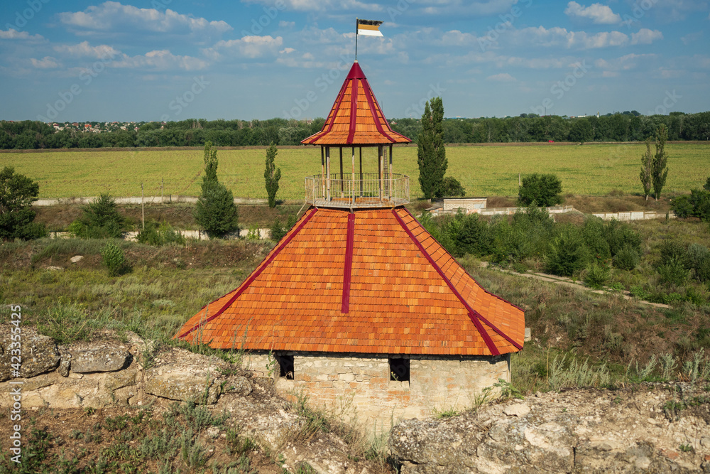 View to tower of Bendery fortress in Bender, Transnistria