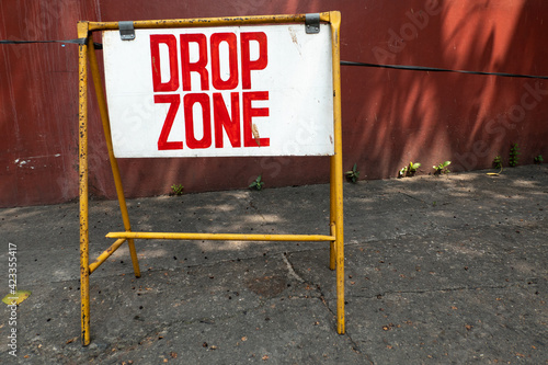 Drop zone road signage