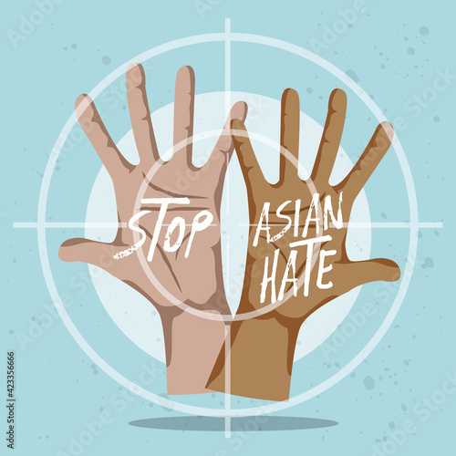 Stop racism hands concept