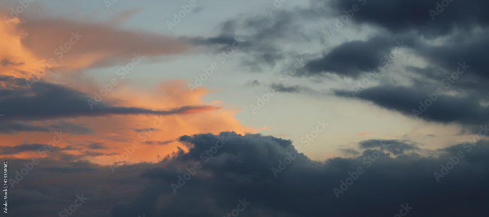clouds in the sky at the time of sunset- landscape photo