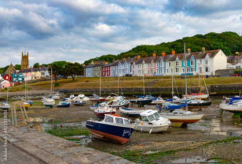 Photography Aberaeron Harbour at low tide, Ceredigion, Wales, UK