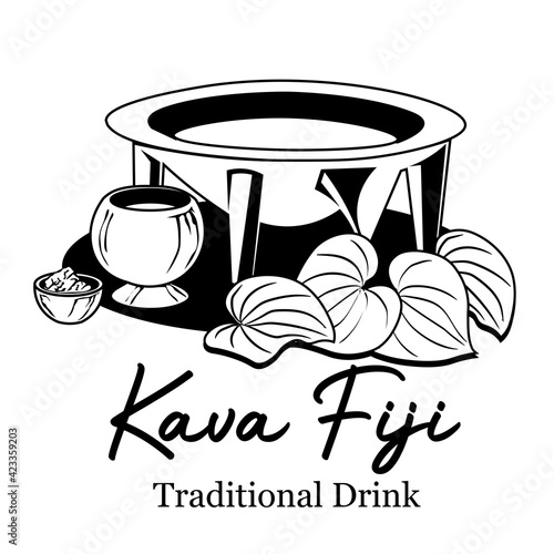 Kava drink vector illustration, perfect for logo and brabd product