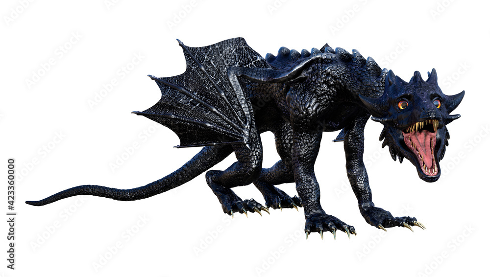 3D Rendering Fairy Tale Dragon on White 3D Rendering Fairy Tale Dragon on White