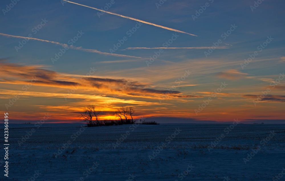 Obraz premium Sunset over the prairie
