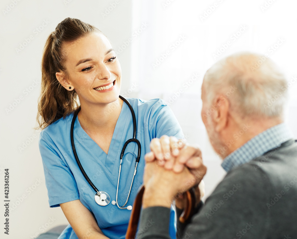 nurse doctor senior care caregiver help assistence retirement home nursing elderly man woman health support