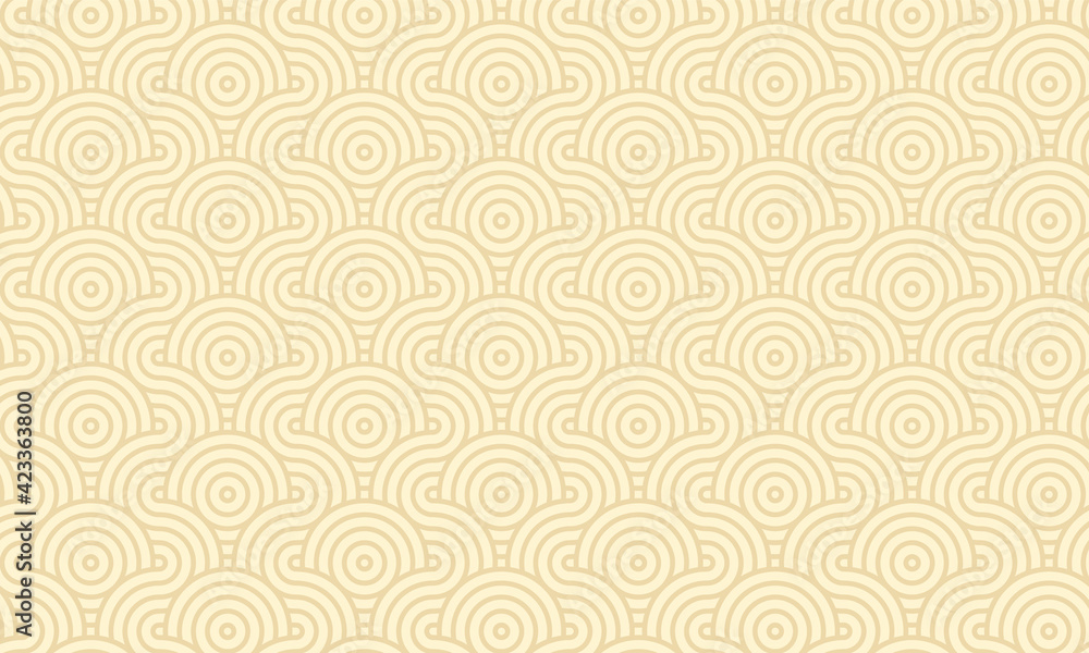 Vector Abstract Plexus Tile Circles and Wavy Lines Shape Overlapping Dimensional Geometric Repetition pattern. Continuous Japanese Classic Vector Repetition Optical Pattern. Asian Monochrome Yellow Vector Abstract Plexus Tile Circles and Wavy Lines Shape Overlapping Dimensional Geometric Repetition pattern. Continuous Japanese Classic Vector Repetition Optical Pattern. Asian Monochrome Yellow