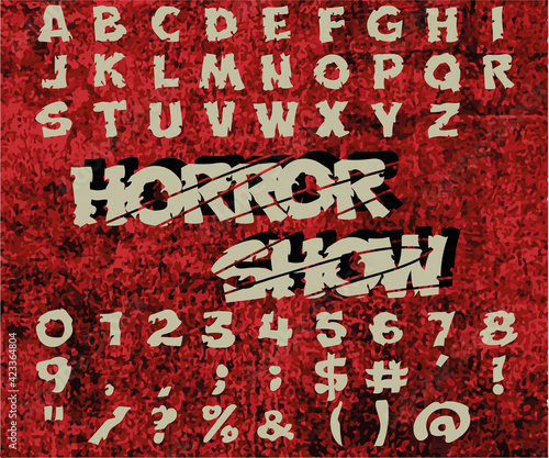 Horror Show - Classic Horror grunge font - English alphabet font 