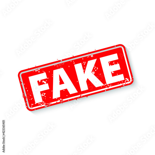 FAKE red stamp text. Eps 10 vector illustration.