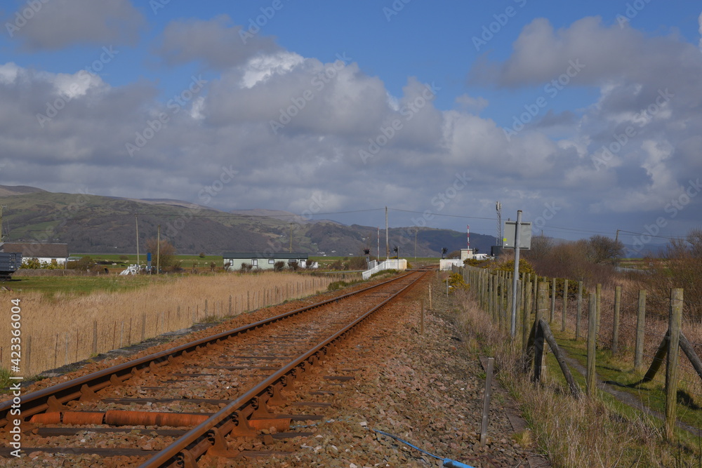 Obraz premium photos of the brand new train station at Bow street in ceredigion