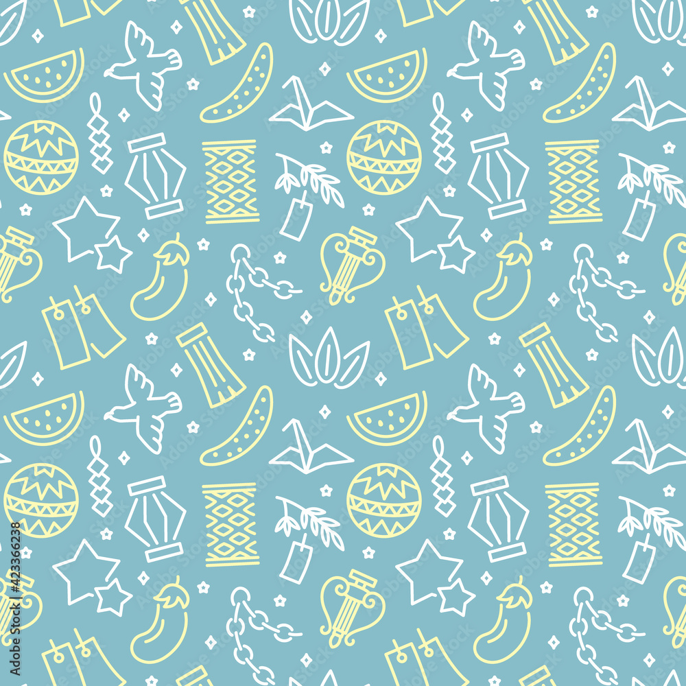 七夕 シームレスパターン背景素材 Stock Vector Adobe Stock