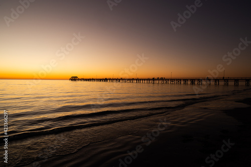 View of Semaphore jetty at sunset beach view