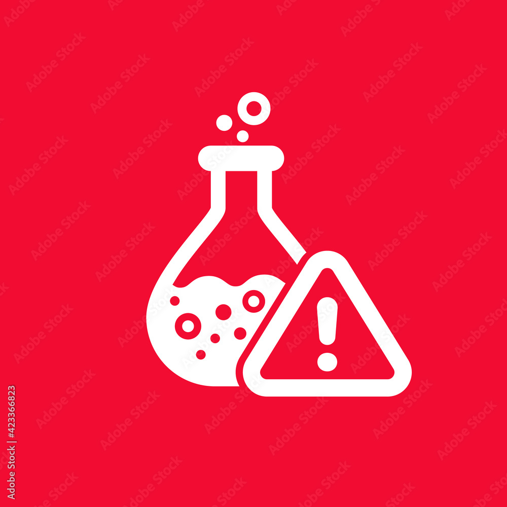 chemical reaction vector icon with warning symbol chemical reaction vector icon with warning symbol