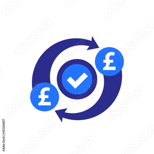 costs optimization, efficiency icon with a pound