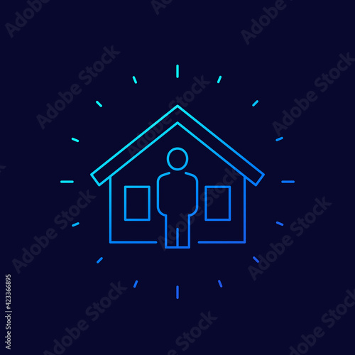 landlord line icon on dark