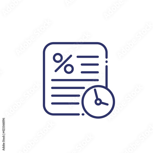 Loan, rate and term line icon