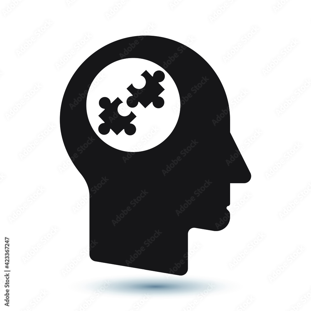Mental puzzle icon. Simple illustration of mental puzzle vector icon for web design isolated on white background. Eps 10 vector illustration. Mental puzzle icon. Simple illustration of mental puzzle vector icon for web design isolated on white background. Eps 10 vector illustration.