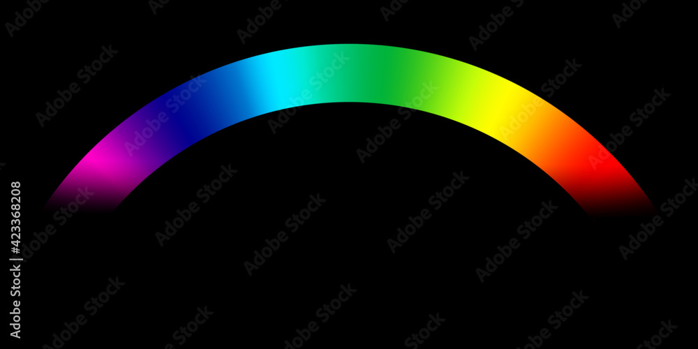 Fototapeta premium Auf einem Kreis befinden sich die Farben des Regenbogens.