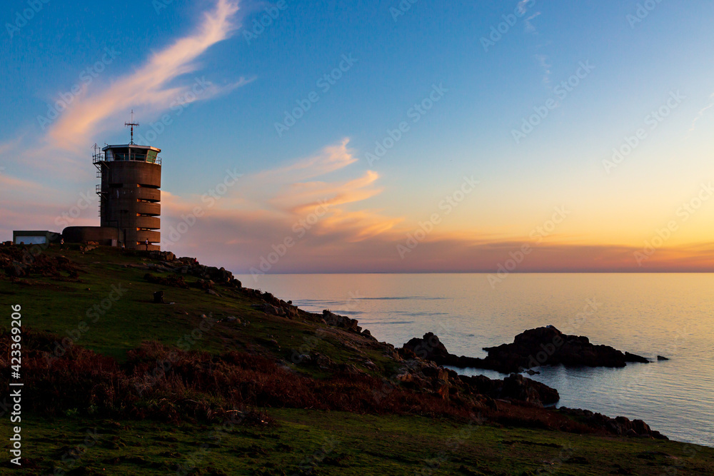 A Military Fortification on the Island of Jersey, at Sunset
