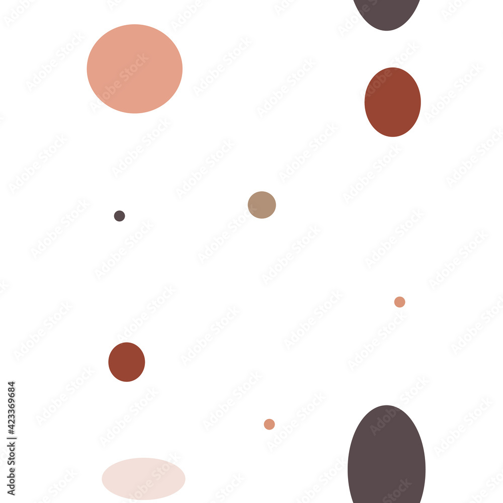 Seamless pattern of simple circles and ovals in shades of brown to create wrapping paper, fabric printing, backgrounds Seamless pattern of simple circles and ovals in shades of brown to create wrapping paper, fabric printing, backgrounds