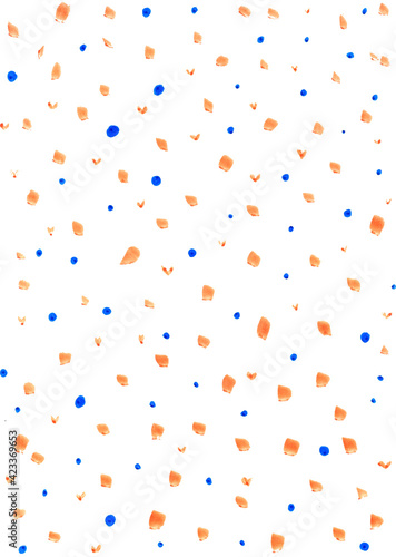 Abstract Orange and Blue background. Isolated spots texture for logo, invitation, card design.