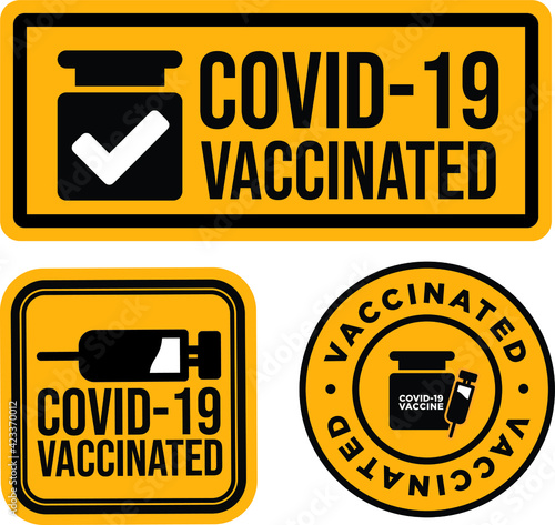 covid-19 vaccinated guarantee icon signage