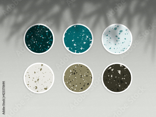 Instagram highlight story cover. Terrazzo abstract design. Premium Vector