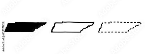 Tennessee state isolated on a white background, USA map