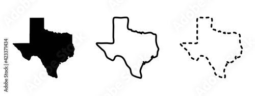 Texas state isolated on a white background, USA map