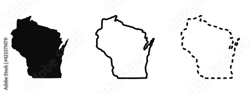 Wisconsin state isolated on a white background, USA map photo