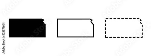 Kansas state isolated on a white background, USA map